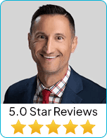 Jeffrey Gennusa, Esq. attorney in a suit and tie with a 5.0-star review badge - Gennusa Firm